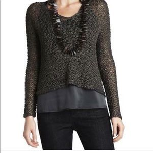 Eileen Fisher-Bronze Open Twist V-neck Sweater